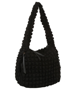 Fluke Puffy Shoulder Bag Hobo DX-0211 BLACK